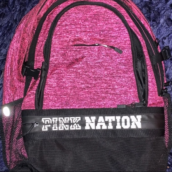 PINK Victoria's Secret Handbags - 🎒PINK Nation Campus Black/Pink Canvas BackPack